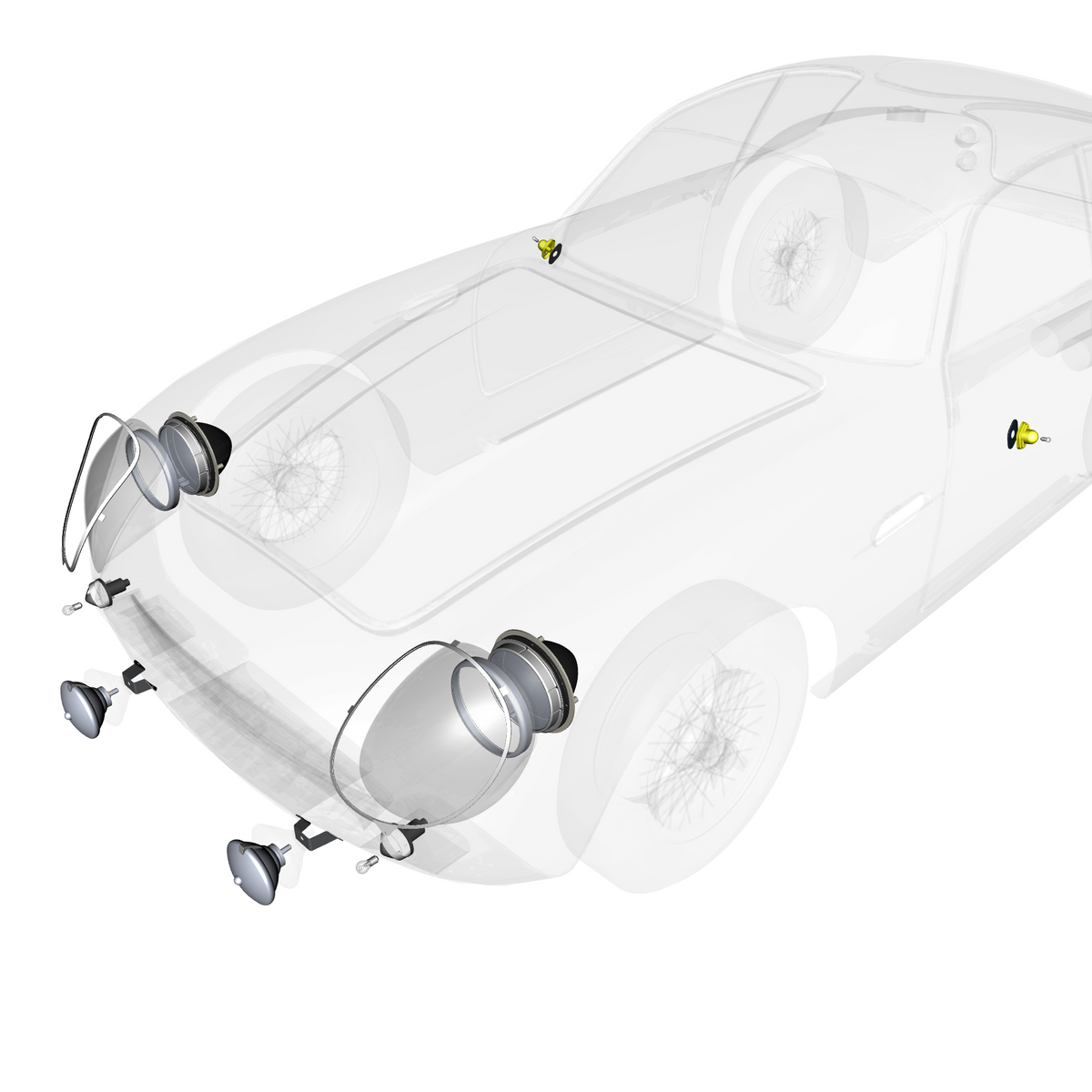 car: DB4 GTZ,item_no: nan,quantity: A/R,reference: DB4GTZ_PartsCatalogue-170100-02 Front Lighting