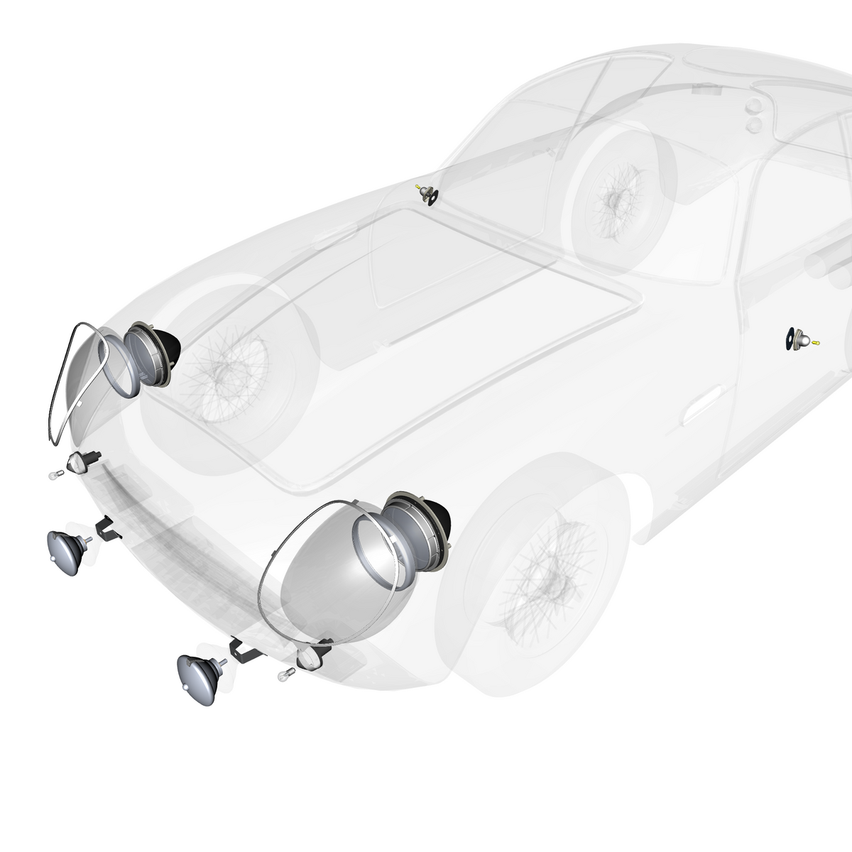 car: DB4 GTZ,item_no: nan,quantity: A/R,reference: DB4GTZ_PartsCatalogue-170100-02 Front Lighting