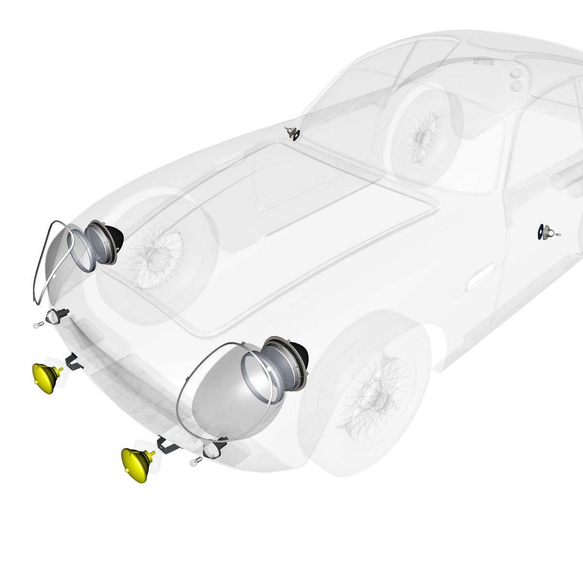 car: DB4 GTZ,item_no: nan,quantity: 2,reference: DB4GTZ_PartsCatalogue-170100-02 Front Lighting
