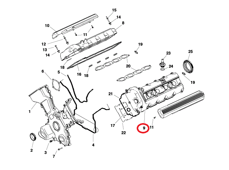 Image of LEFT CYLINDER HEAD COVER