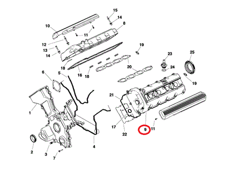 Image of LEFT CYLINDER HEAD COVER