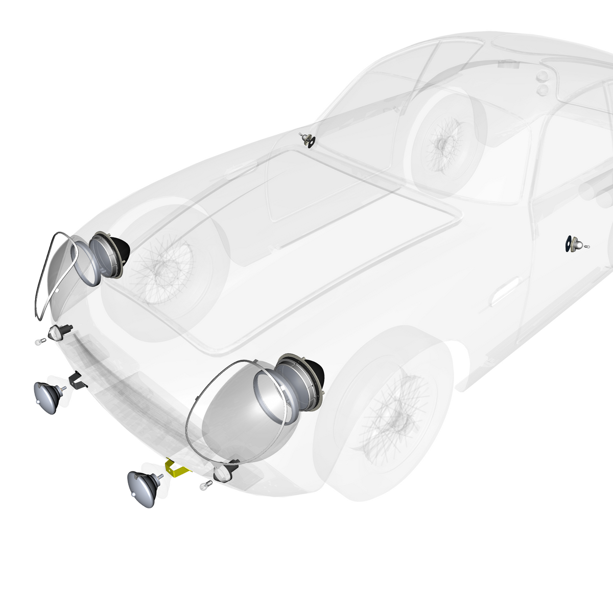car: DB4 GTZ,item_no: nan,quantity: 1,reference: DB4GTZ_PartsCatalogue-170100-02 Front Lighting