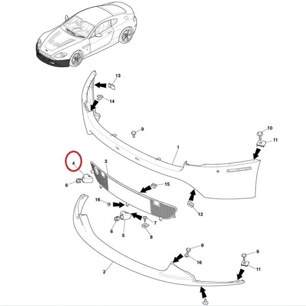 Image of FRONT BUMPER PDC BRACKET RIGHT HAND