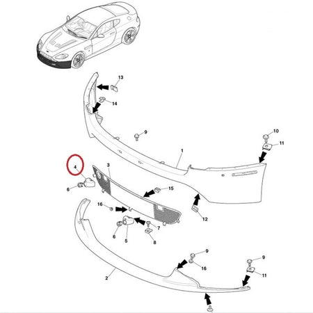 Image of FRONT BUMPER PDC BRACKET RIGHT HAND
