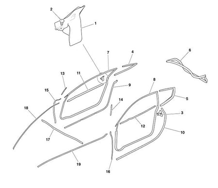 Image of DOOR LOWER MARGIN SEAL RIGHT HAND COUPE