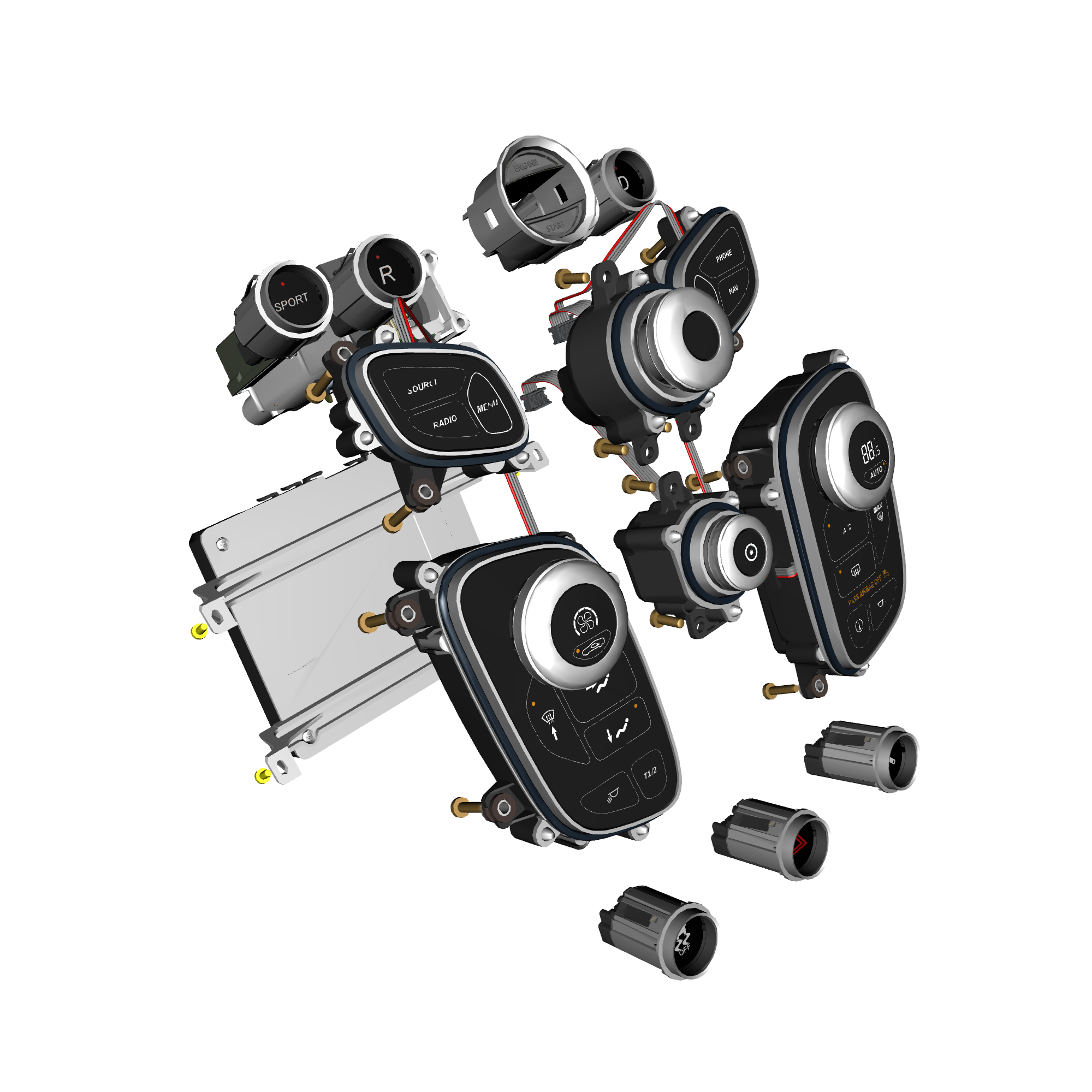 car:VANTAGE V12S,item_no:,quantity:4.0,reference:VANTAGE_V12S_PartsCatalogue-180304-01 Centre Stack Switches 'S' & GT12 16MY