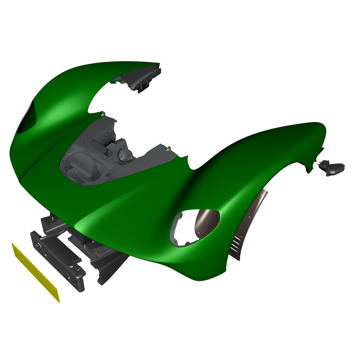 car: VALKYRIE,item_no: nan,quantity: 1,reference: VALKYRIE_PartsCatalogue-010203-10 Front Clam Structure