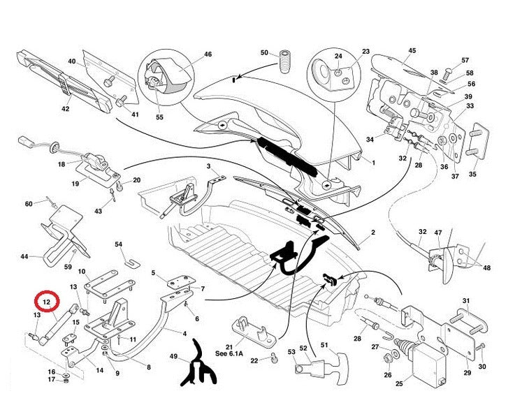 Image of REAR BOOT GAS STRUT