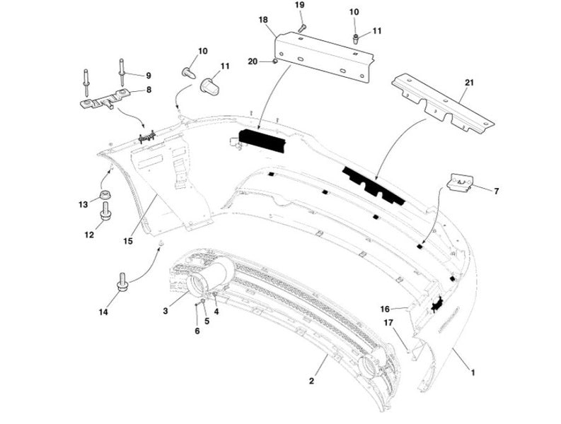 Image of REAR BUMPER DIFFUSER GRILLE WITHOUT PDC HOLES