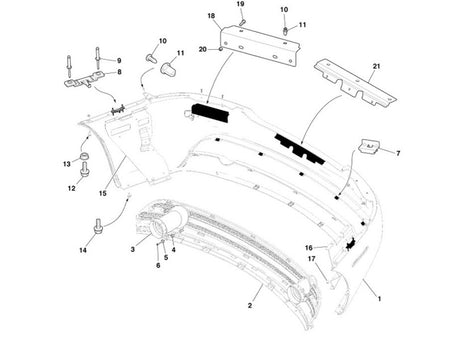 Image of REAR BUMPER DIFFUSER GRILLE WITHOUT PDC HOLES
