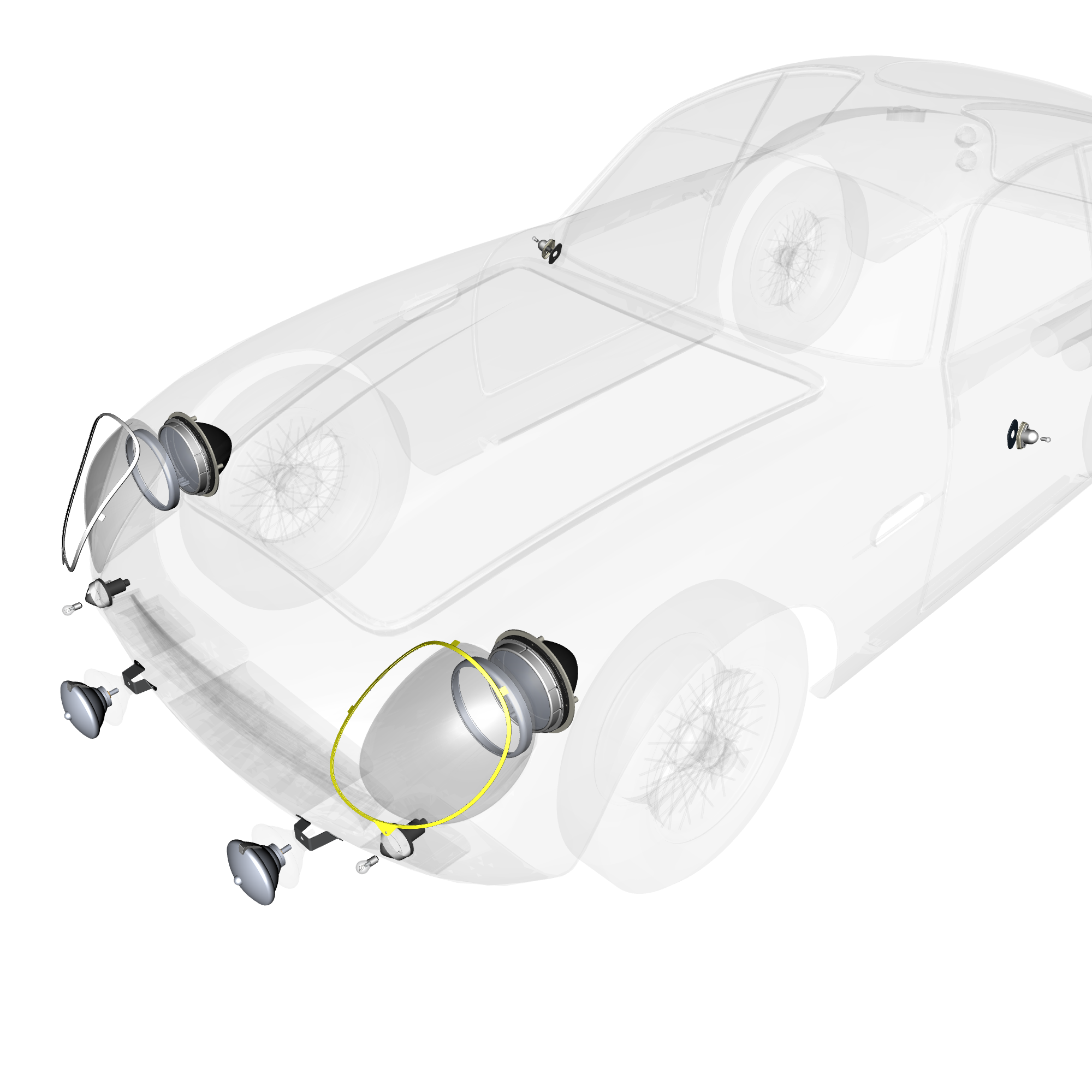 car: DB4 GTZ,item_no: nan,quantity: 1,reference: DB4GTZ_PartsCatalogue-170100-02 Front Lighting
