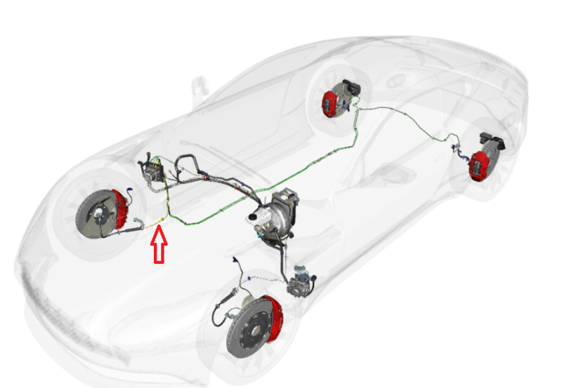 Image of FRONT BRAKE PIPE MODULE - RIGHT