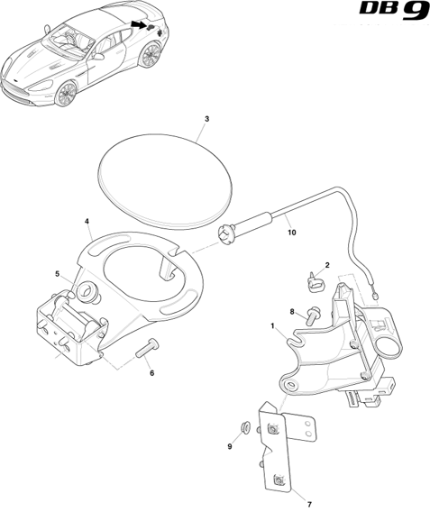 FUEL FILLER HINGE ASSEMBLY COUPE 