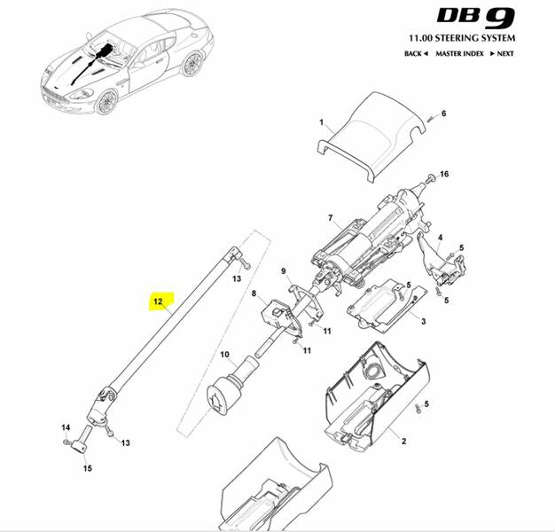 Image of LOWER STEERING COLUMN SHAFT ASSEMBLY