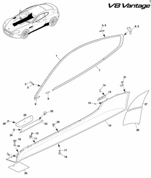 Image of LEFT HAND WING FENDER STRAKE MESH