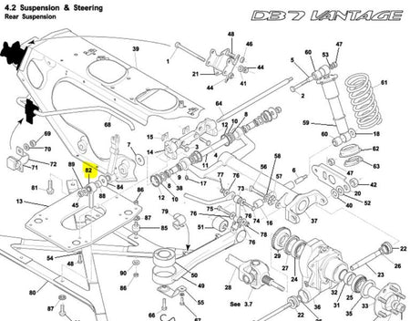 Image of REAR SUSPENSION ANTI TRAMP LINK & BUSH ASSEMBLY RADIUS ARM