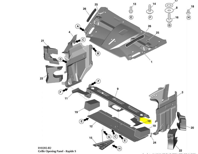 Image of LEFT HAND FRONT CHIN STIFFENER PANEL