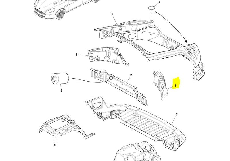 LEFT HAND REAR LAMP BUCKET HOUSING BRACKET