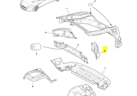 LEFT HAND REAR LAMP BUCKET HOUSING BRACKET
