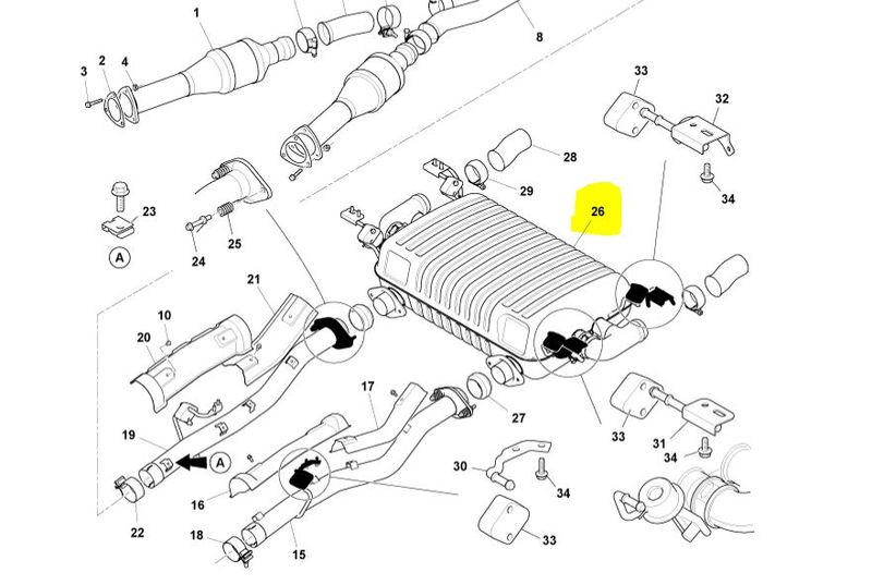 Image of REAR EXHAUST SILENCER MUFFLER