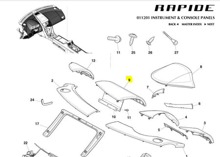 Image of PASSENGER AIRBAG COVER - AIRBAG DOOR LEFT HAND DRIVE MODELS
