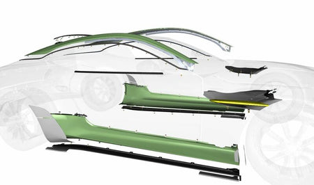 Image of CARBON FIBRE RIGHT FRONT WING FENDER STRAKE