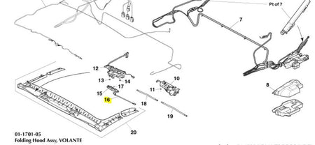 VOLANTE ROOF LATCH BRACKET HARNESS ASSEMBLY