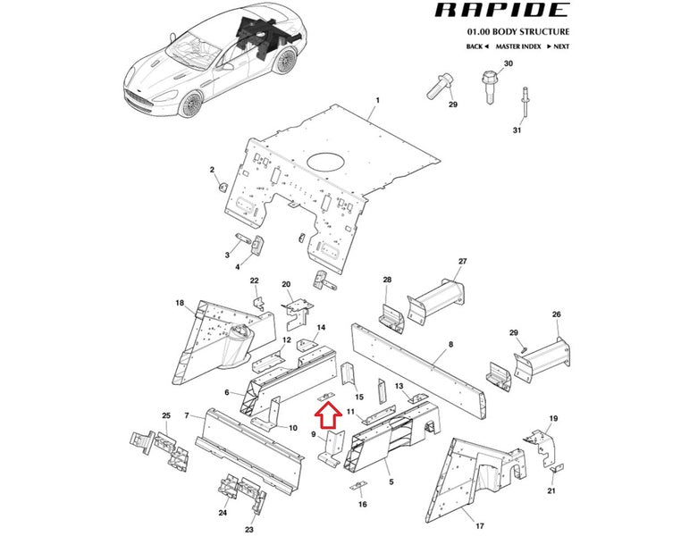 Image of REAR SUBFRAME MOUNTING NUTPLATE