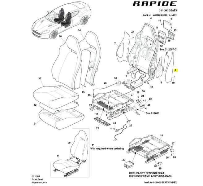 Image of FRONT RIGHT SEAT AIRBAG MOULDING FOR THE LEFT SIDE OF THE SEAT