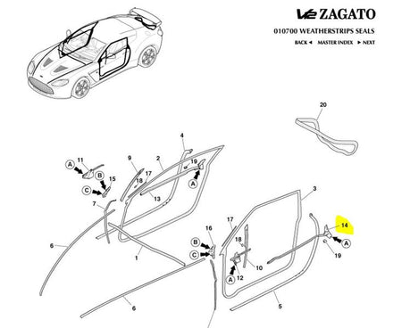 Image of LEFT HAND DOOR WEATHERSTRIP BELTLINE INNER SEAL