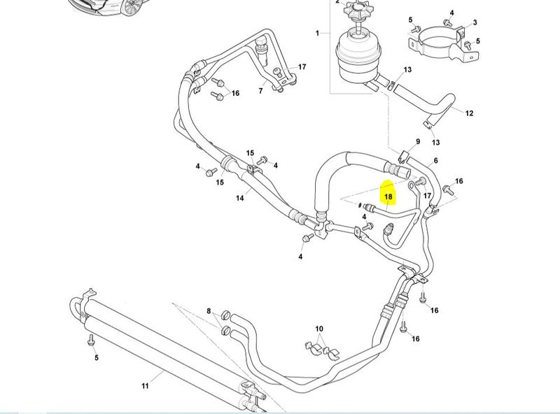 Image of POWER STEERING PUMP TUBE OUTLET PIPE