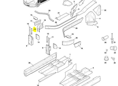 Image of SMALL NUTPLATE UPPER TUNNEL BRACE
