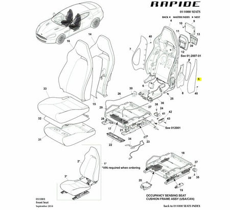 Image of FRONT RIGHT SEAT AIRBAG MOULDING FOR THE LEFT SIDE OF THE SEAT