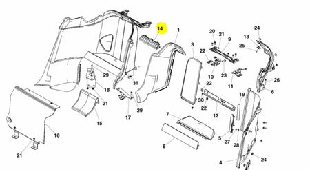 FINISHER PANEL TRIM FOR THE CENTRE REAR CONSOLE