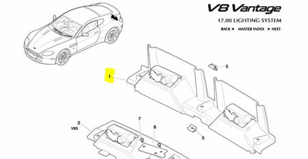 Image of REAR NUMBER LICENSE PLATE LIGHT HOUSING