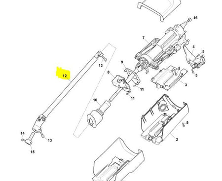 Image of LOWER STEERING COLUMN SHAFT ASSEMBLY