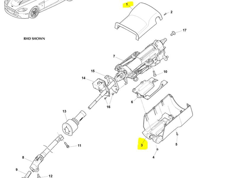 Image of STEERING COLUMN UPPER AND LOWER SHROUD TRIM