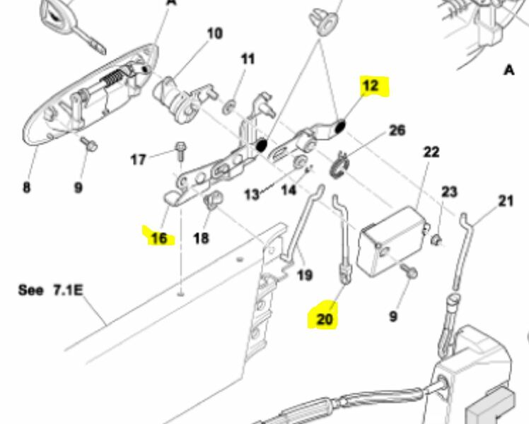Image of RIGHT HAND RH DOOR LOCK LINK ASSEMBLY
