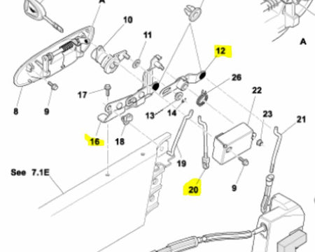 Image of RIGHT HAND RH DOOR LOCK LINK ASSEMBLY