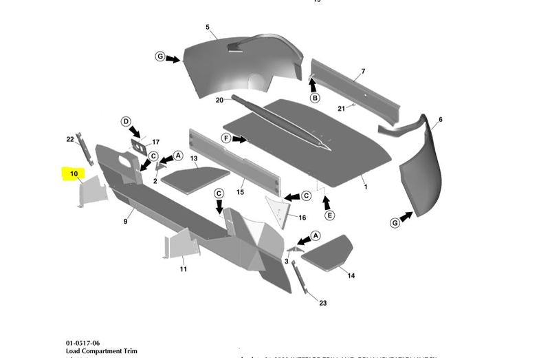 RIGHT HAND REAR UPPER SIDE BRACKET BOOT TRUNK