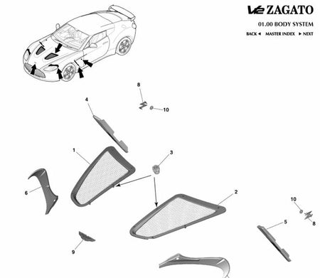 Image of LEFT HAND BONNET HOOD MESH GRILLE