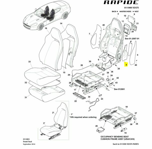 Image of RIGHT FRONT SEAT AIRBAG MOULDING