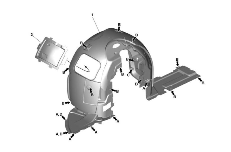 Image of RIGHT HAND FRONT WHEEL ARCH LINER