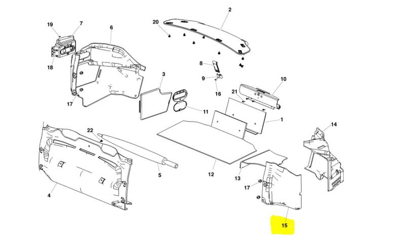 Image of LEFT HAND REAR FRONT TRUNK SIDE TRIM