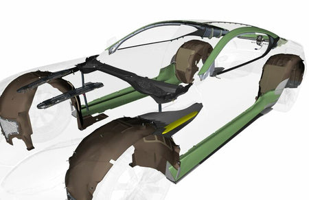 Image of LEFT FRONT WING FENDER CHROME STRAKE WITH THE ASTON MARTIN INSCRIPTION