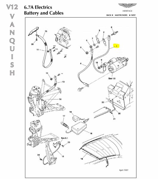 Image of BULKHEAD STUD TO STARTER MOTOR LEAD