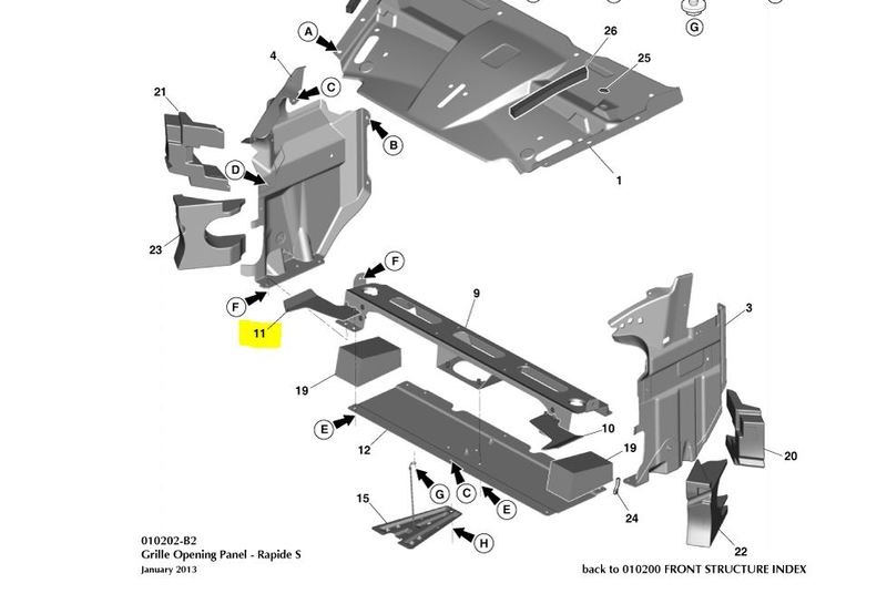 Image of RIGHT HAND FRONT CHIN STIFFENER