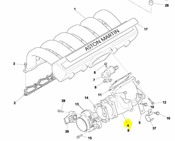 image 7 of gooseneck,egr,lh (throttle body adaptor)