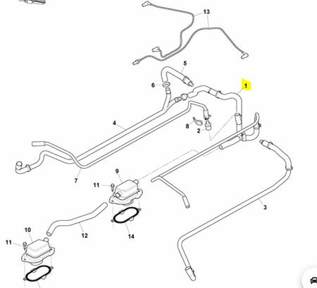 Image of VACUUM HARNESS RUBBER PIPE ONLY