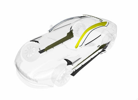 Image of CARBON ROOF CANTRAIL MOULDING - LEFT